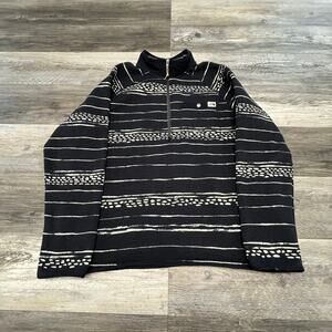 The North Face Gordon Lyons‎ Blue Striped Mens XL 1/4 Zip Fleece Sweater Tribal